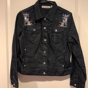NWOT Chico’s Gem Embellished Denim Jacket